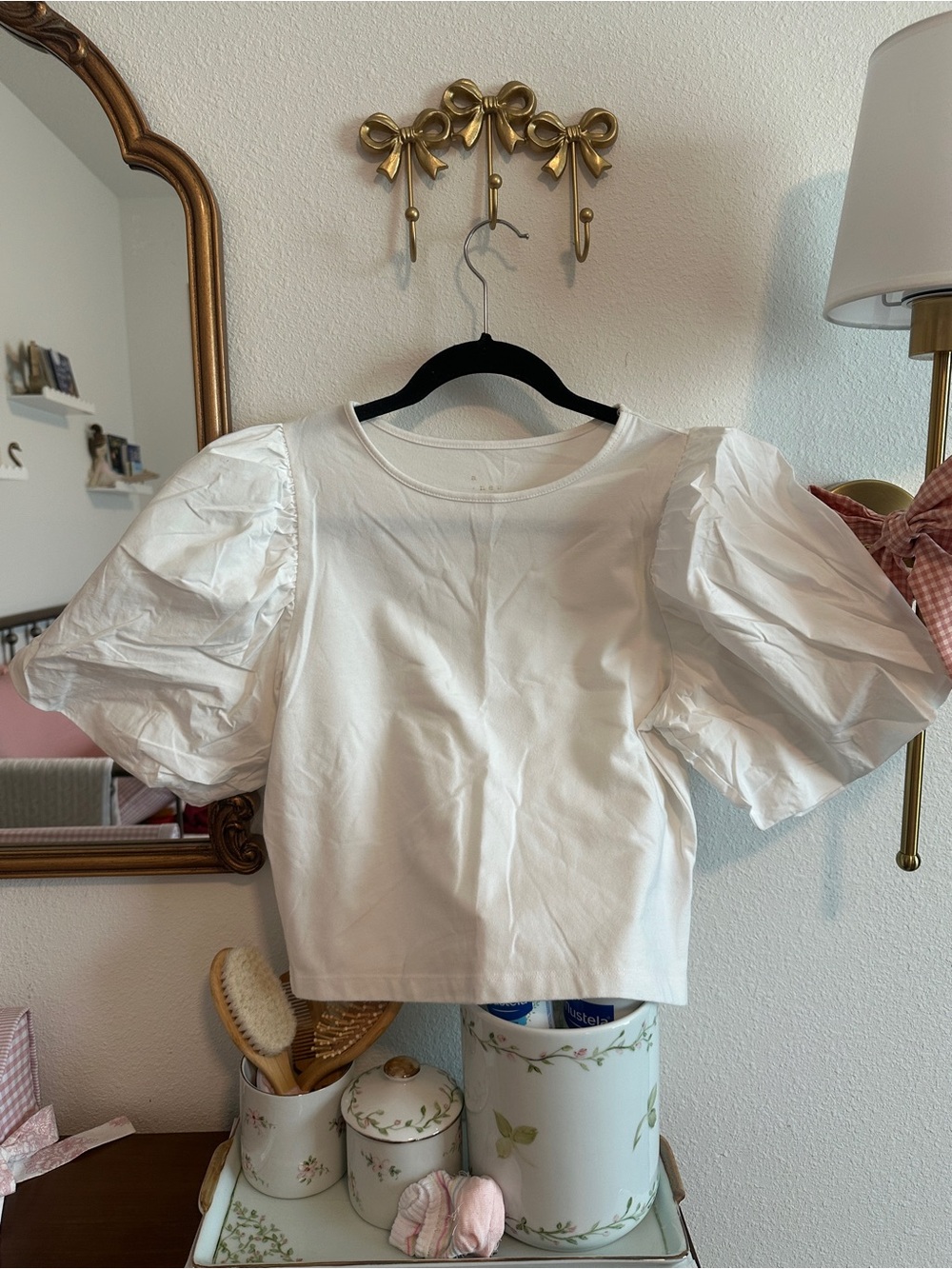 a new day White Puff-Sleeve Crop Top